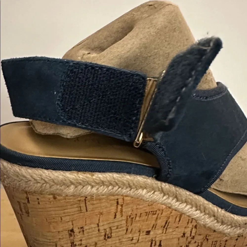Franco Sarto Taylor Navy Blue Wedge Sandals